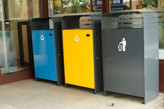  Poubelle urbaine pour tri sélectif | CHICAGO TRI 1 FLUX -S 75 L &amp; XL 120 L  - URBANECO 42