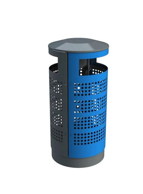 Poubelle urbaine Vigipirate Design pour gestion de tri sélectif de déchets | AUSTRALIA PERFORÉE TRI 2 FLUX - Poubelle