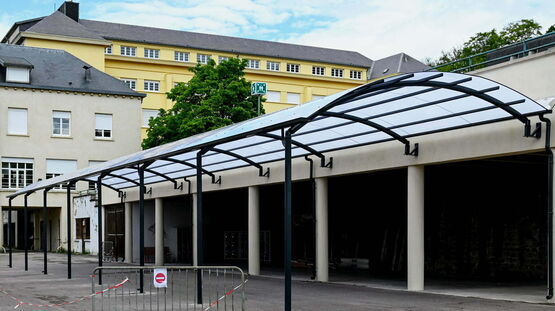  Préau adossé sur mesure en aluminium extrudé | ABRIS ARCHETYPE - Pergolas