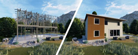 Procédé constructif tous projets modulaires habitats & pros - du RDC au R+4 - ossature acier - BATI-FABLAB