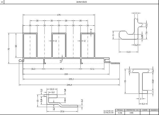 Profilé avec système d&#039;emboîtement et de verrouillage | LOOK BUILDING REF LBTR.6035.210 - produit présenté par LOOK MÉTAL