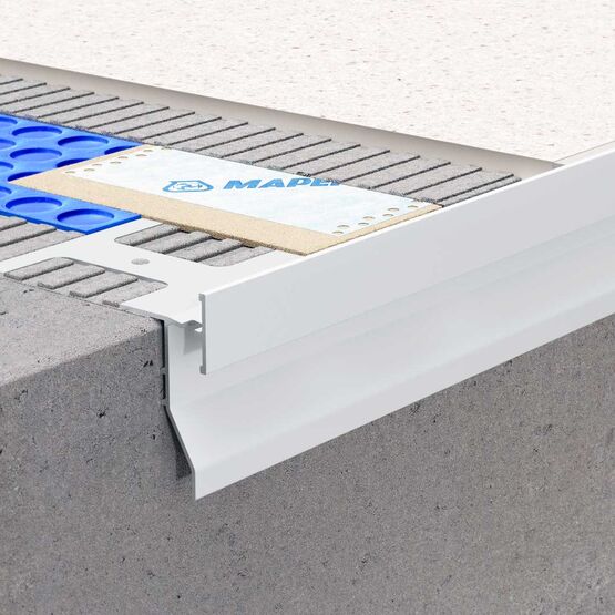 Profilé de rive pour balcons et terrasses | CERFIX PROTEC CPGV en aluminium laqué avec drainage intégré