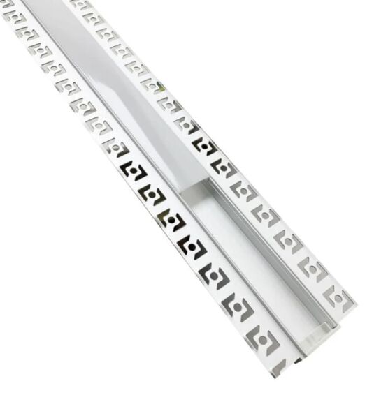 Profilé LED encastrable | Profilé aluminium pour ruban LED avec double diffuseur blanc opaque