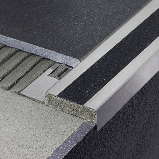 Profilé de nez de marche antidérapant | CERFIX PROSTEP SA-SB en aluminium avec insert PVC