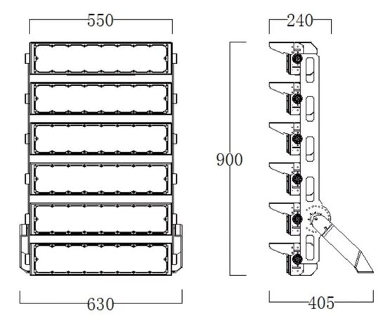  Projecteur LED industriel haute puissance | FL3 Series SRSTAL1500W-230V-F3 pour très grandes surfaces extérieures - Projecteurs