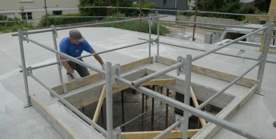  Protection antichute en trémie sur plancher à poutrelles | DAK Poutrelle - Poutrelles