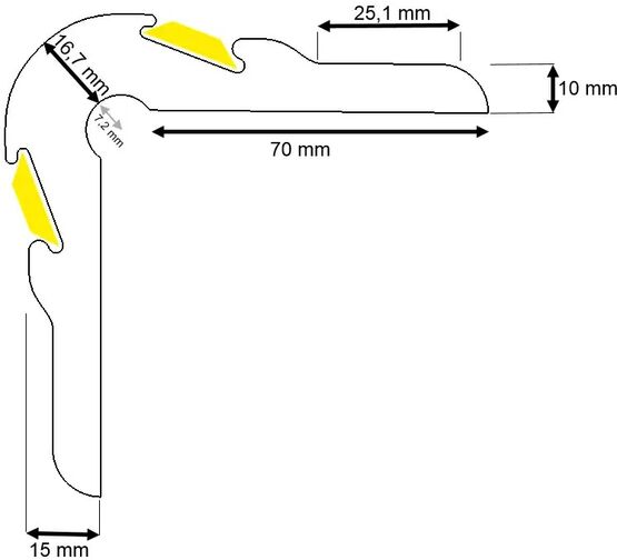  Protection murale d&#039;angle haute résistance L 1200 mm | PARGOM - Cornières et pare-chocs