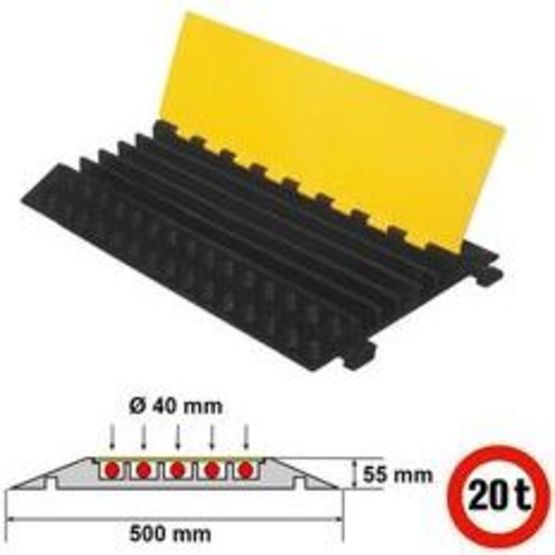 Protège câble modulaire 5 canaux en caoutchouc et PVC