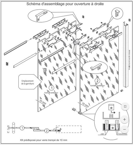  Quincaillerie et rail pour portes Scrigno | Kit pour Scrigno Essential Dual et Scrigno Remix - Quincaillerie, accessoires de fixation, boulonnerie, visserie, clouterie