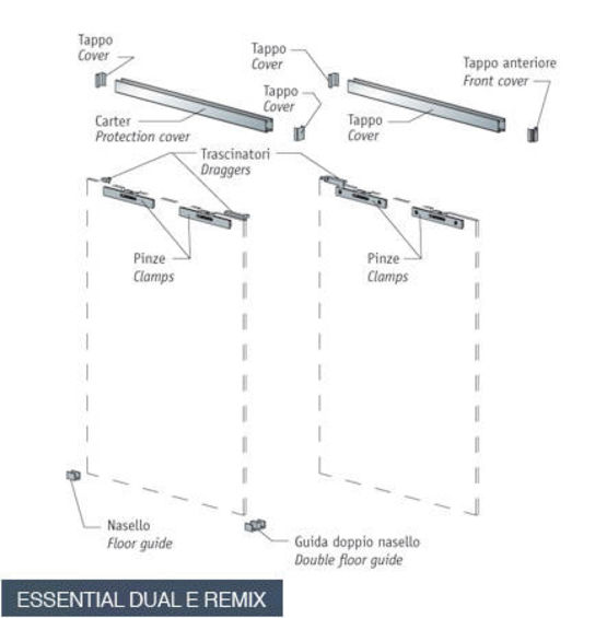 Quincaillerie et rail pour portes Scrigno | Kit pour Scrigno Essential Dual et Scrigno Remix