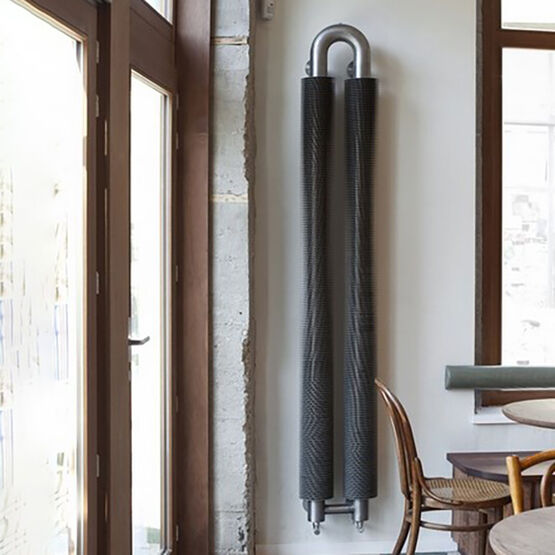  Radiateur design à ailettes | VD4613 double tube acier - Radiateurs à eau chaude horizontaux