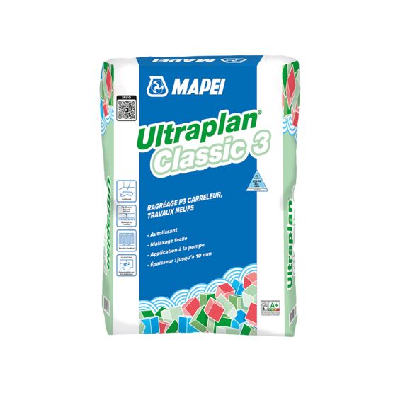 Ragréage autolissant | ULTRAPLAN CLASSIC 3 – dédié carreleur P3 travaux neufs 3 à 10 mm