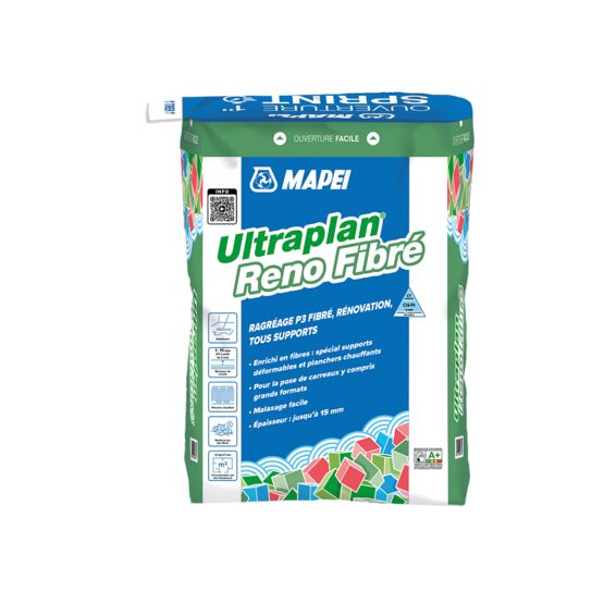 Ragréage de sol fibré autolissant | ULTRAPLAN RENO FIBRE spécial rénovation tous supports