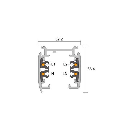  Rail 3 circuits 2 m LLF | Ref 456-0000  - LED LIGHTING FRANCE