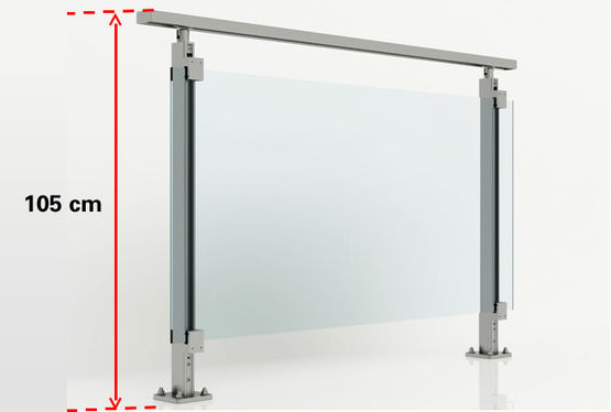 Rampe en aluminium et verre avec double système de fixation | Alumia Glass - produit présenté par RINTAL - VALEF