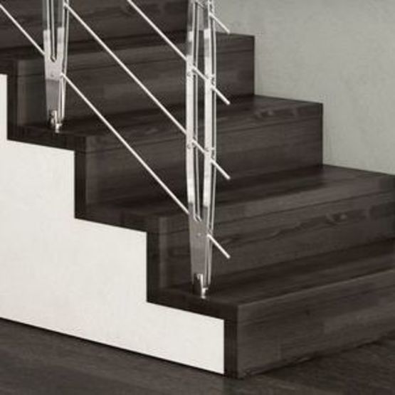 Rampe moderne en lames d’acier ovoïdes pour escaliers d’intérieur | Leaf 