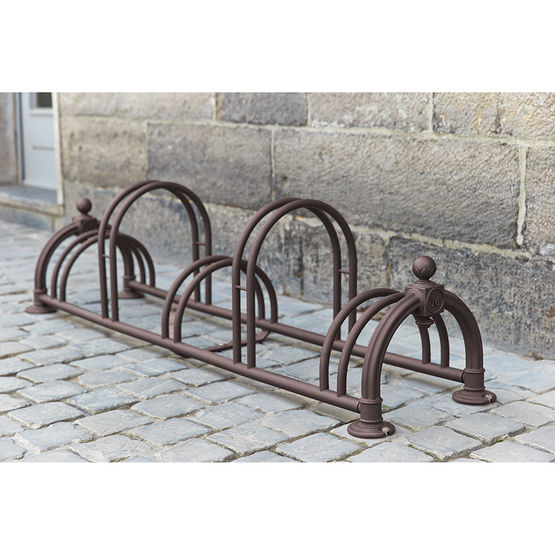 Râtelier 5 vélos Versailles marron aspect rouille - Mottez B129USRG