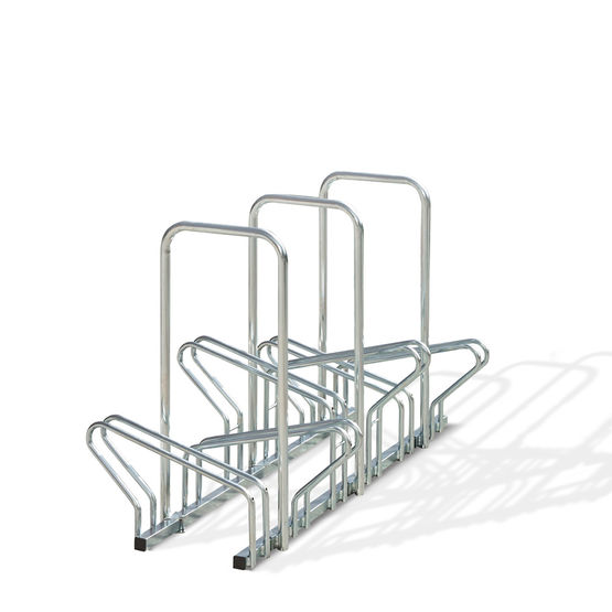 Râtelier 6 vélos face à face sur 2 niveaux avec arceaux pour antivol