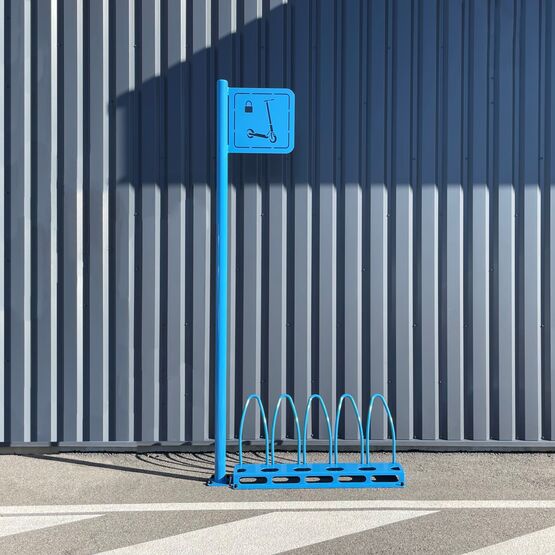 Range-trottinettes | Trotti’Parc en acier pour espaces publics