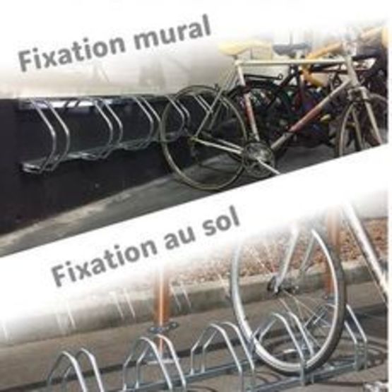Support mural pour vélos rangés au sol, 5 places - Supports cycles