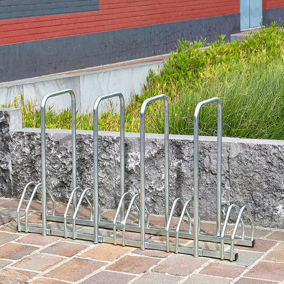  Râtelier 5 vélos avec 4 arceaux pour antivol - NORMEQUIP
