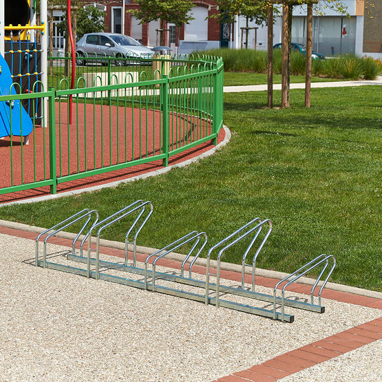  Râtelier 5 vélos sur 2 niveaux côte à côte - NORMEQUIP