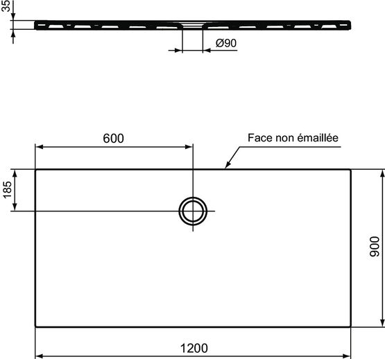  Receveur céramique antidérapant | Okyris P1033IG - Receveur de douche rectangulaire