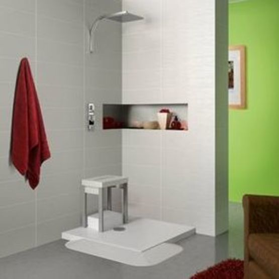 Receveur de douche extra-plat surélevé en Biocryl et Biotec | KINEMATIC intérieur - Receveur de douche extra-plat