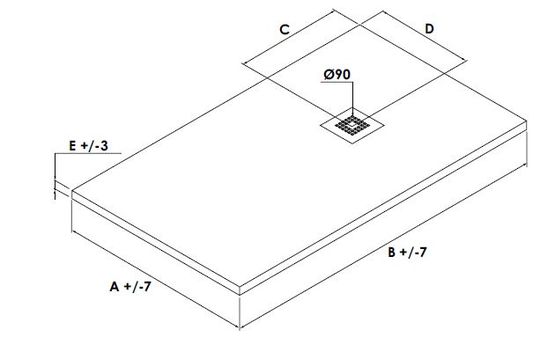  Receveur en résine de synthèse avec traitement antibactérien extra-plat 3cm | ELMER - AYOR