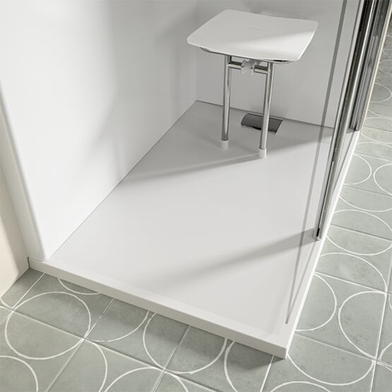 Receveurs de douche gravitaires avec évacuation encastrée | Belharra - Receveur de douche extra-plat
