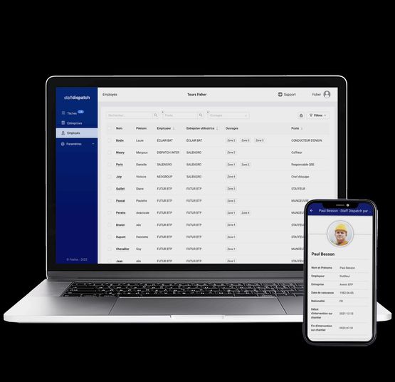 Registre du personnel numérique | Staff Dispatch - produit présenté par FASFOX