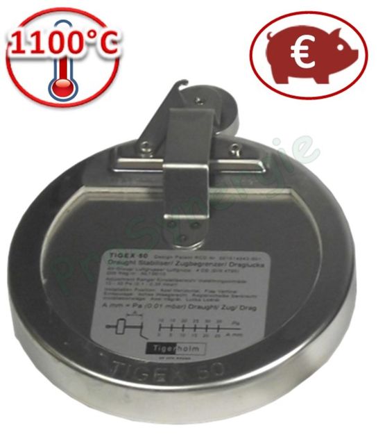 Régulateur de tirage pour cheminée jusqu´au diamètre 280 mm | Tigex 100, 150 &amp; 180
