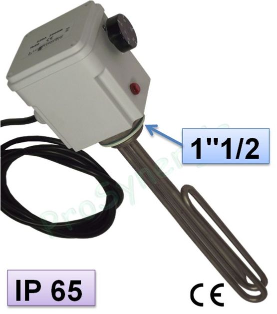  Résistance d´appoint thermoplongeur inox 230V ou 400V triphasé raccordement 1’’1/2M | Thermador - PROSYNERGIE