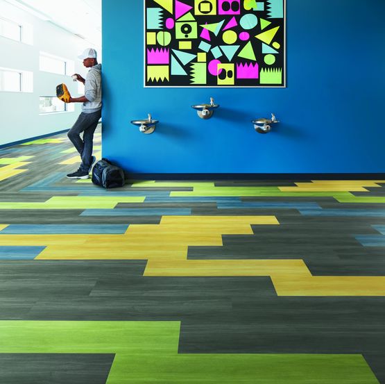 Revêtement de sol en LVT vinyle haute performance | Lame LVT Studio Set - A00713 Slate - produit présenté par INTERFACE