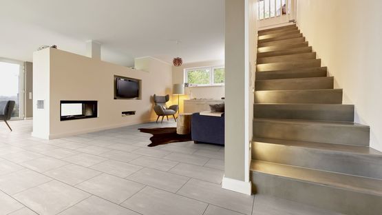  Revêtement de sol parquet stratifié haute gamme imitation carrelage hydrofuge pour usage commercial et résidentiel collection | B01 - Parquets stratifiés