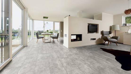 Revêtement de sol parquet stratifié haute gamme imitation carrelage hydrofuge pour usage commercial et résidentiel collection | B02 - produit présenté par TER HUERNE GMBH & CO.KG