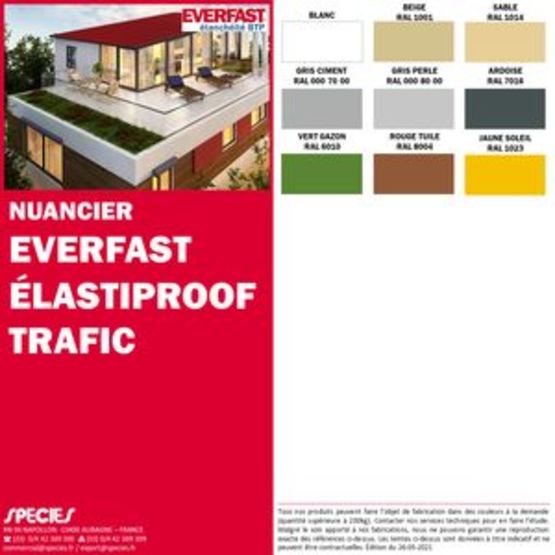  Revêtement élastomère polyuréthane mono composant en phase aqueuse | EVERFAST ÉLASTIPROOF TRAFIC - EVERFAST