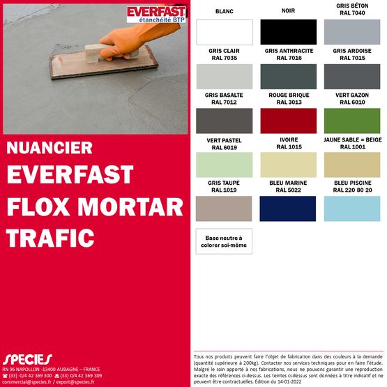 Revêtement mortier époxy pour réparation rapide des sols | EVERFAST FLOX MORTAR TRAFIC - EVERFAST