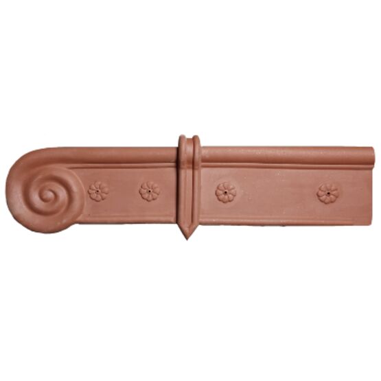 Rive avec recouvrement en terre cuite | LOSANGE / FLEUR 