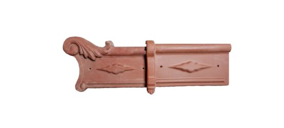  Rive avec recouvrement en terre cuite | LOSANGE / FLEUR  - TERRES CUITES D'OCCITANIE