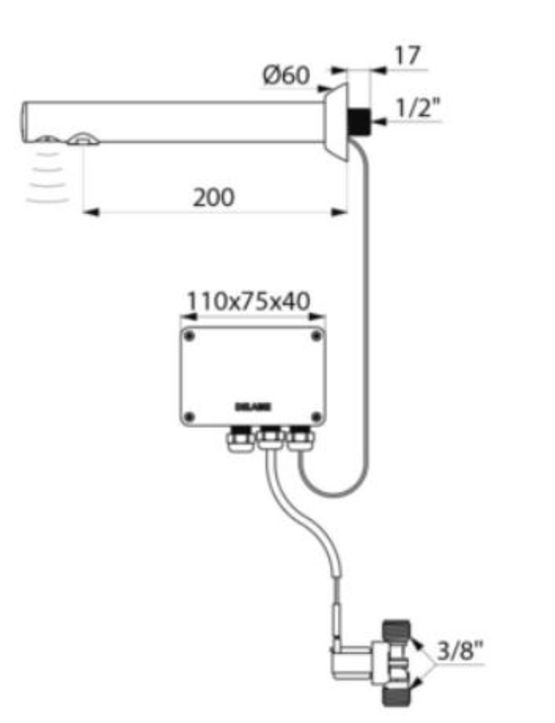 Robinet électronique encastré pour lavabo BLACK BINOPTIC | 379ENCB   - produit présenté par DELABIE