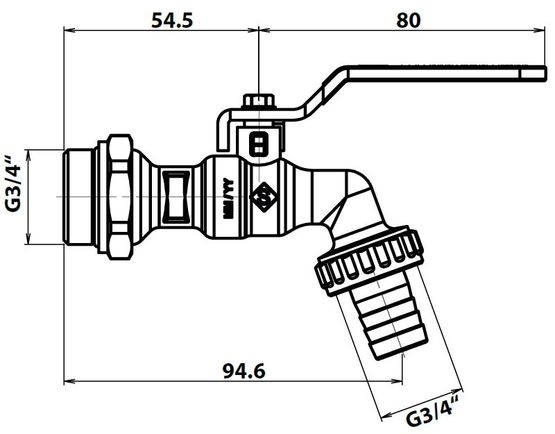  Robinet orientable ¼ de tour à sphère + Applique murale avec rosace de finition | PRONORM - Robinets et vannes (réseau  Ø > 60 mm)