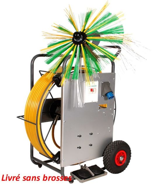 Rotobrosse électrique 750 W en chariot pour nettoyage conduit de ventilation | PROGALVA ENERGIES - Equipement mobile de chantier