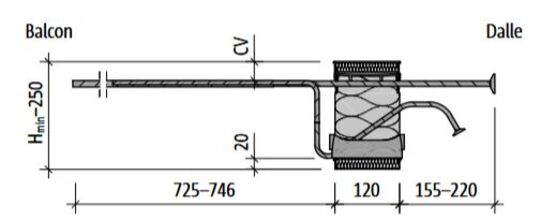 Rupteur de pont thermique pour balcons en porte à-faux décalés vers le bas en ITE | Isokorb K-U - produit présenté par SCHÖCK