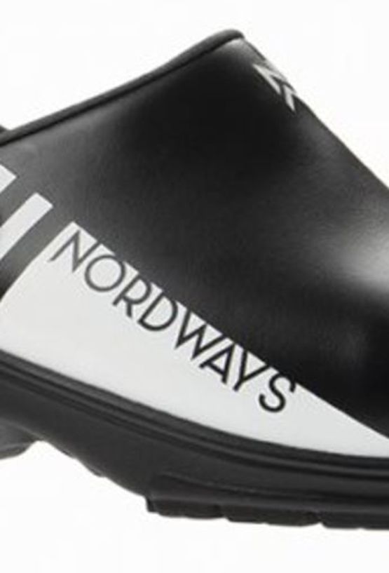  Sabot de sécurité cuisine en cuir design nordique avec sérigraphie Nordways | Bjornson Noir SRC - Chaussures de protection