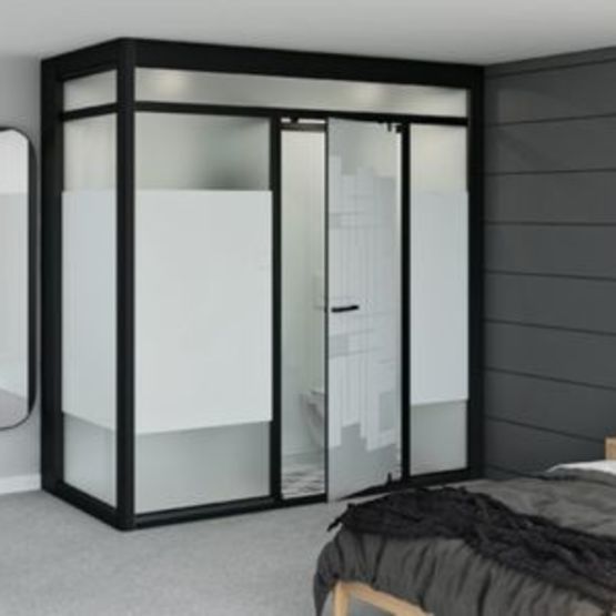 Salle d&#039;eau avec douche, meuble vasque et wc | Modulo XL Luxe