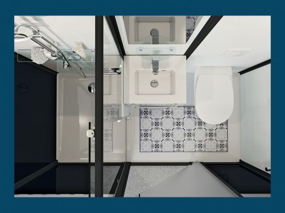  Salle d&#039;eau avec douche, meuble vasque et wc | Modulo XL Luxe - KING D'EAU