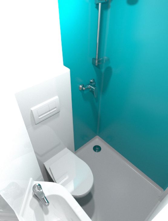  Salle de bain préfabriquée à implantation carrée | GRENAT | Gamme BAUDET INTIAL - BAUDET