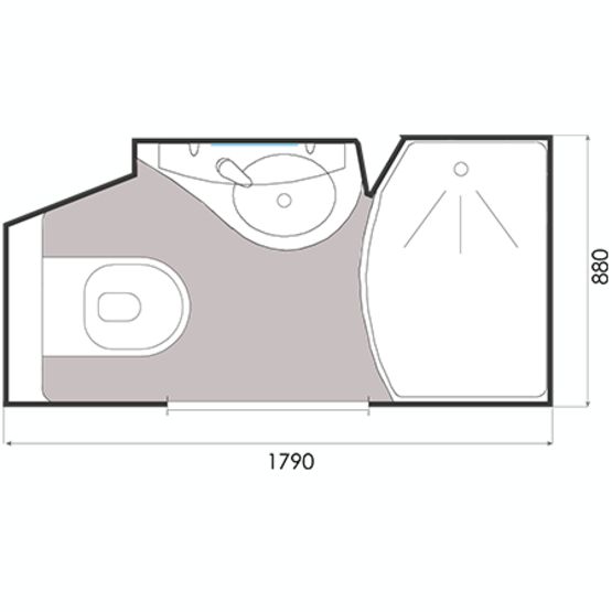  Salle de bain préfabriquée aux lignes courbes | JADE | Gamme BAUDET INTIAL - Salle de bain monobloc