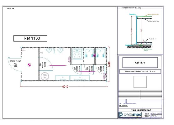  Sanitaire modulaire d&#039;occasion 1130 - 15 m² | Solfab - Bungalows et bâtiments préfabriqués
